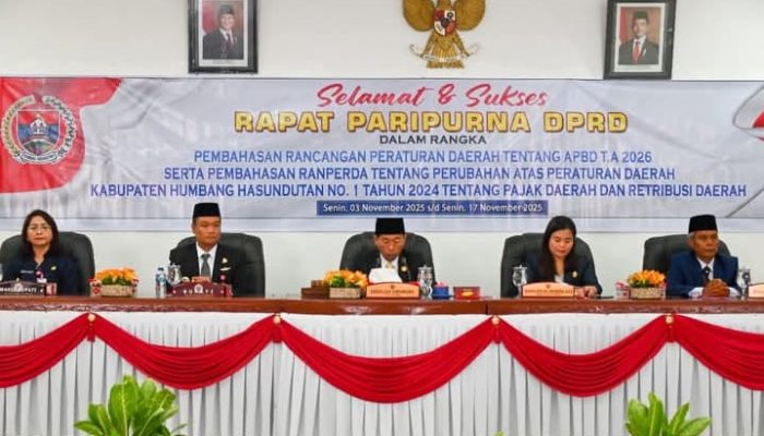 Bupati Humbahas Sampaikan Nota Pengantar Ranperda APBD 2026
