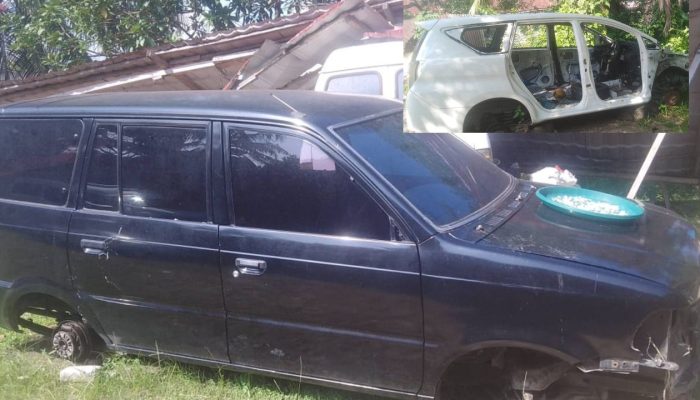 Miris! Mobil Dinas Kesehatan Labuhanbatu Terparkir Tinggal Kerangka