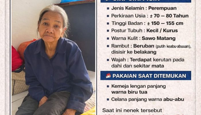 Nenek Tanpa Identitas Ditemukan di Simalungun, Polsek Tanah Jawa Ajak Warga Bantu Cari Keluarganya