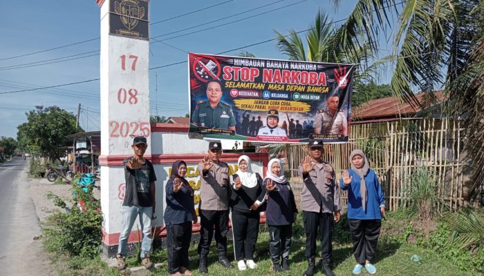 Kapolsek Bosar Maligas Gelar Gotong Royong dan Sosialisasi Anti-Narkoba, Warga Nagori Boluk Nyatakan Komitmen Perangi Narkoba