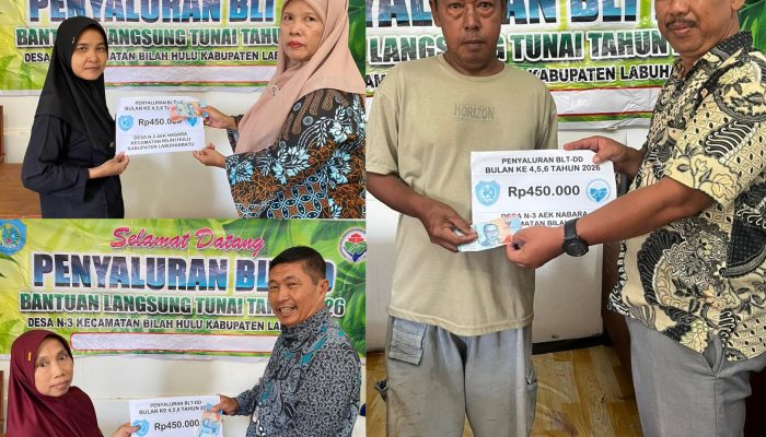 Pembagian BLT Desa N-3 Aek Nabara Periode April–Juni 2026 Disalurkan, Kades Sutrisno Pastikan Bantuan Tepat Sasaran