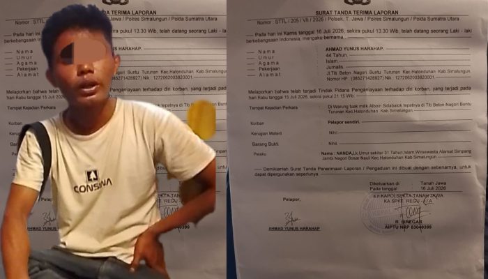 Tak Ada Itikad Baik, Nanda Warga Bosar Nauli Resmi Dilaporkan ke Polsek Tanah Jawa atas Dugaan Penganiayaan