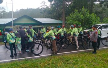 Polres Simalungun Lakukan Pengamanan Gowes Danrindam I/Bukit Barisan, Rute 30,5 Km Menuju Parapat 