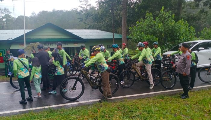 Polres Simalungun Lakukan Pengamanan Gowes Danrindam I/Bukit Barisan, Rute 30,5 Km Menuju Parapat 