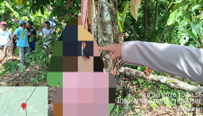 Polsek Jorlang Hataran Gerak Cepat Tangani Jasad Perempuan yang Ditemukan di Perladangan Coklat