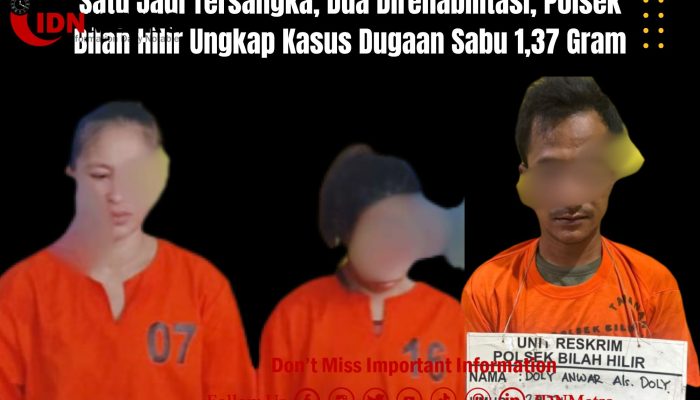 Satu Jadi Tersangka, Dua Direhabilitasi, Polsek Bilah Hilir Ungkap Kasus Dugaan Sabu 1,37 Gram